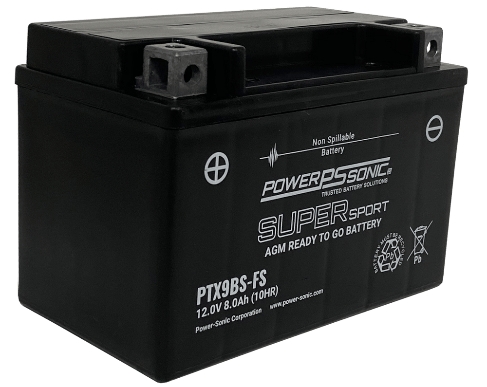 Power Sonic Super Sport PTX9 AGM Maintenance Free Motorcycle Battery