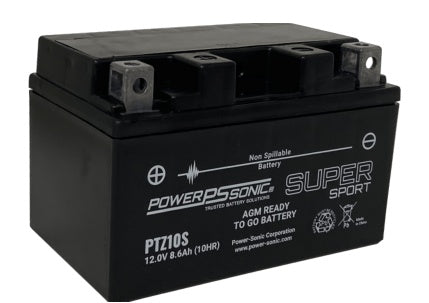 Power Sonic PTZ10S 12V 8.6Ah Factory Activated AGM Powersport Battery