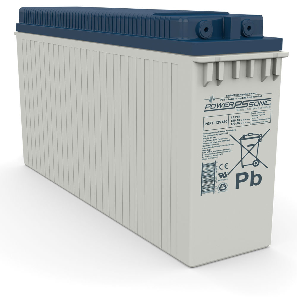 Power Sonic 12V 180Ah Front Terminal AGM Rechargeable Battery