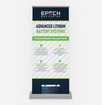 Epoch Batteries RV Camper Collection Deluxe Indoor Retractable Banner 33x81in
