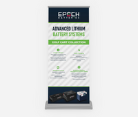 Epoch Batteries Deluxe Indoor Retractable Banner Golf Cart 33x81