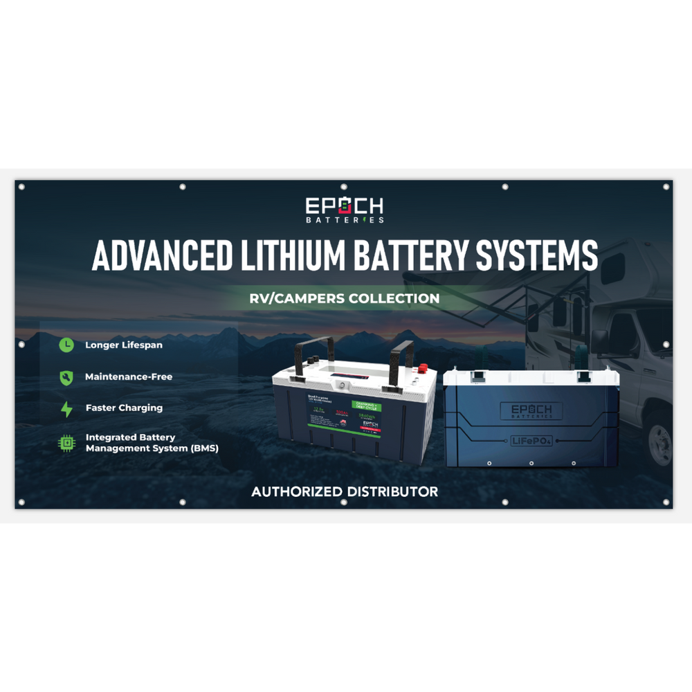 Epoch Batteries RV/Camper Collection Indoor/Outdoor Vinyl Banner 4ft x 8ft