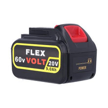 Front view of DEWALT FLEXVOLT DCB609 20V/60V 9Ah lithium‑ion battery