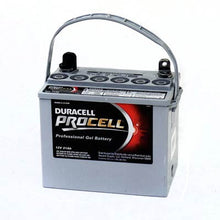 Front view of Duracell ProCell 12V 31AH GEL SLA Battery with J Terminals – Vizopower