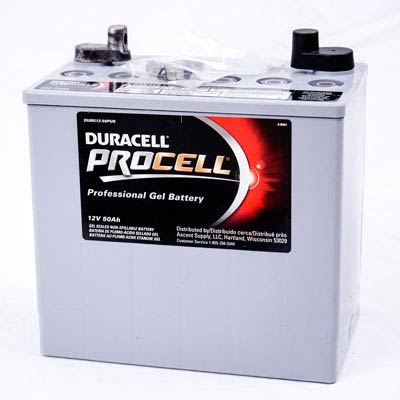 Duracell ProCell 12V 50AH GEL Sealed Lead Acid (SLA) Battery with P Terminals