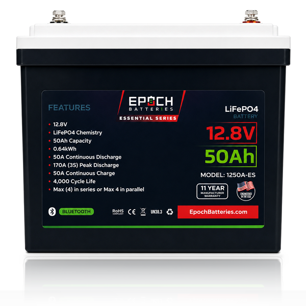 Epoch Batteries Essential Series 12V 50Ah LiFePO4 Lithium Battery