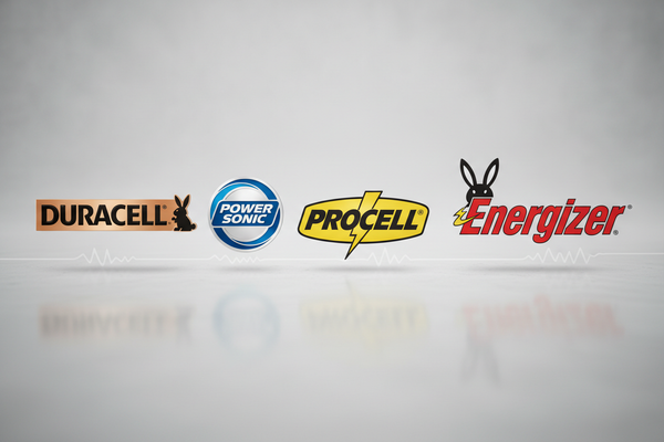 generate an image for the Trusted Battery Brands section
brands that are , duracell, power sonic, procell and energizer