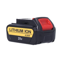 Side view of Nuon 20V 4.0Ah lithium‑ion battery replacement for DEWALT 20V MAX DCB240 highlighting compact design