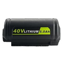 Front view of Batteries Plus 40V 5.0Ah lithium‑ion battery replacement for Ryobi OP4040A1 showing label and casing