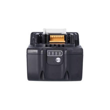 Angled view of Nuon 18V 4.0Ah lithium‑ion battery replacement for Makita BL1840B showing release button and casing