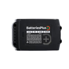 Back view of Nuon 18V 4.0Ah lithium‑ion battery replacement for Makita BL1840B with specifications and safety details