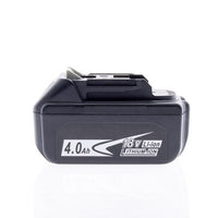 Front view of Nuon 18V 4.0Ah lithium‑ion battery replacement for Makita BL1840B showing label and casing