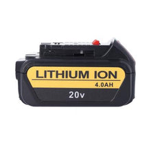 Front view of Nuon 20V 4.0Ah lithium‑ion battery replacement for DEWALT 20V MAX DCB240 showing label and casing