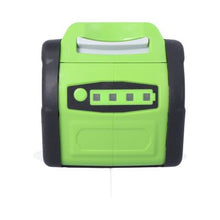 Back view of Nuon 40V 5.0Ah lithium‑ion battery replacement for Greenworks LB40A010 with specifications and safety details