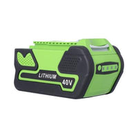 Side view of Nuon 40V 5.0Ah lithium‑ion battery replacement for Greenworks LB40A010 highlighting compact design