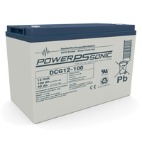 Power‑Sonic DCG12‑100 12V 100Ah sealed deep cycle gel maintenance‑free battery with durable casing and reliable performance