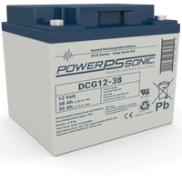 Power‑Sonic DCG12‑38 12V 38Ah sealed deep cycle gel mobility battery with durable casing and reliable performance