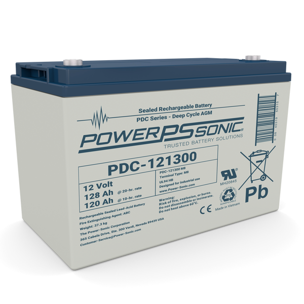 Power Sonic PDC-121300 12V 130Ah Deep Cycle AGM Battery