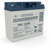 Power‑Sonic PDC‑12200 12V 20Ah deep cycle AGM mobility battery with durable casing and reliable performance