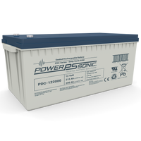 Power‑Sonic PDC‑122000 12V 200Ah sealed AGM deep cycle battery with grey casing and blue top
