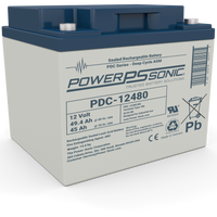 Power‑Sonic PDC‑12480 12V 48Ah deep cycle AGM rechargeable battery with durable casing and reliable performance
