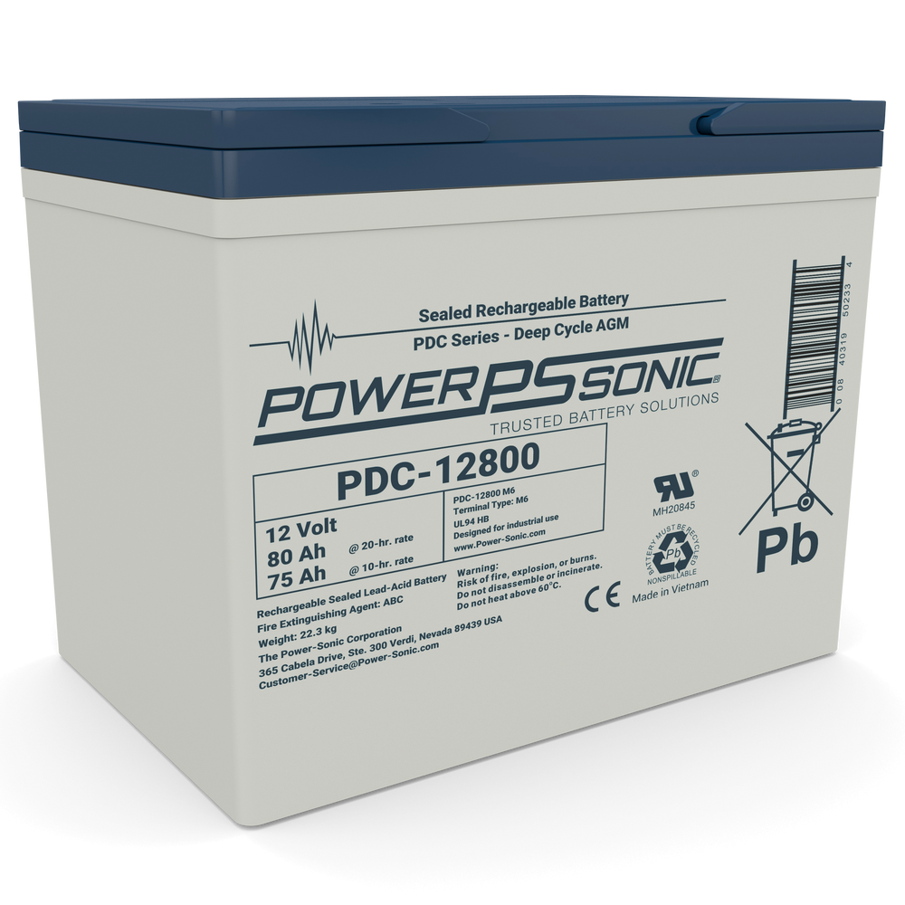 Power Sonic PDC-12800 12V 80Ah Deep Cycle AGM Battery