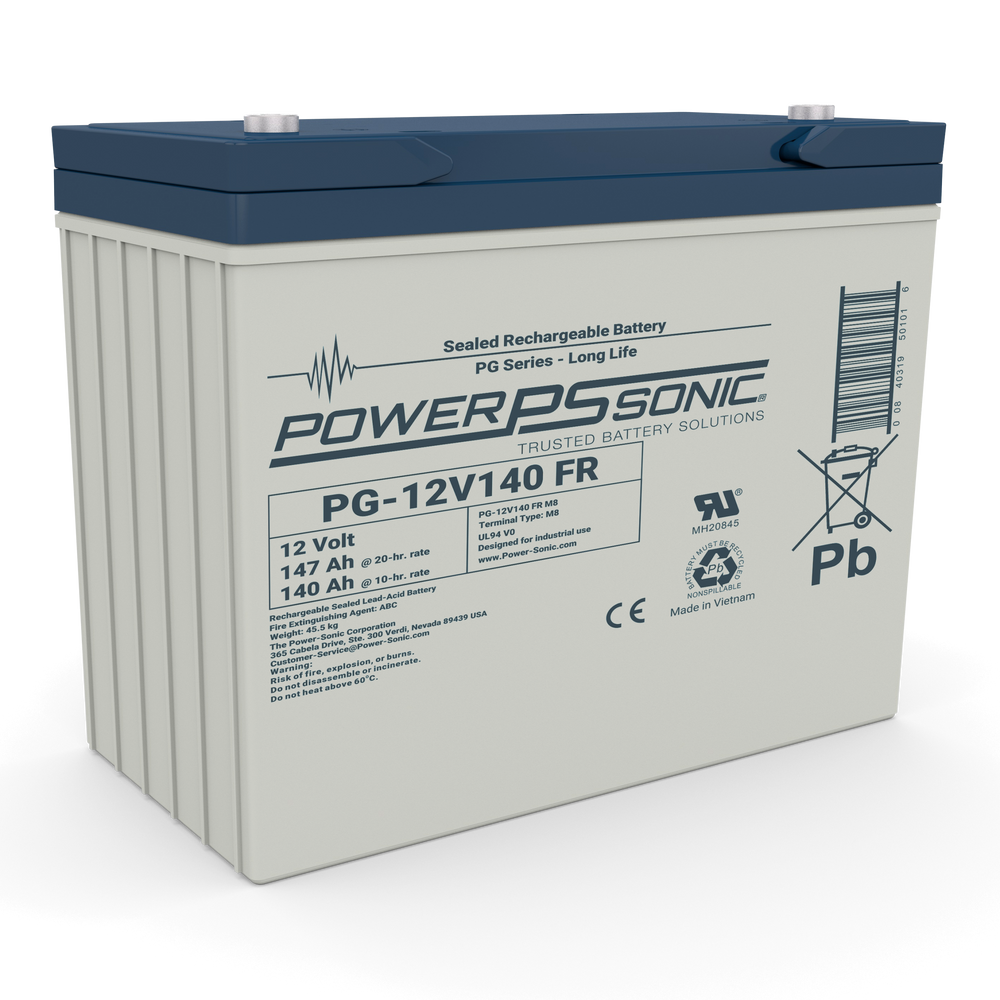 Power Sonic PG-12V140 Long Life 12V 140Ah AGM Standby Battery