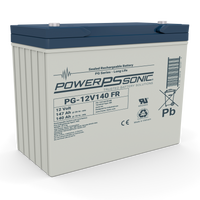 Power Sonic PG-12V140 12V 140Ah AGM battery available at Vizopower for reliable standby power applications.