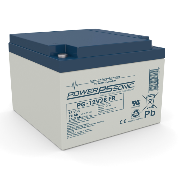 Power Sonic PG-12V28 12V 28Ah Long Life AGM Battery