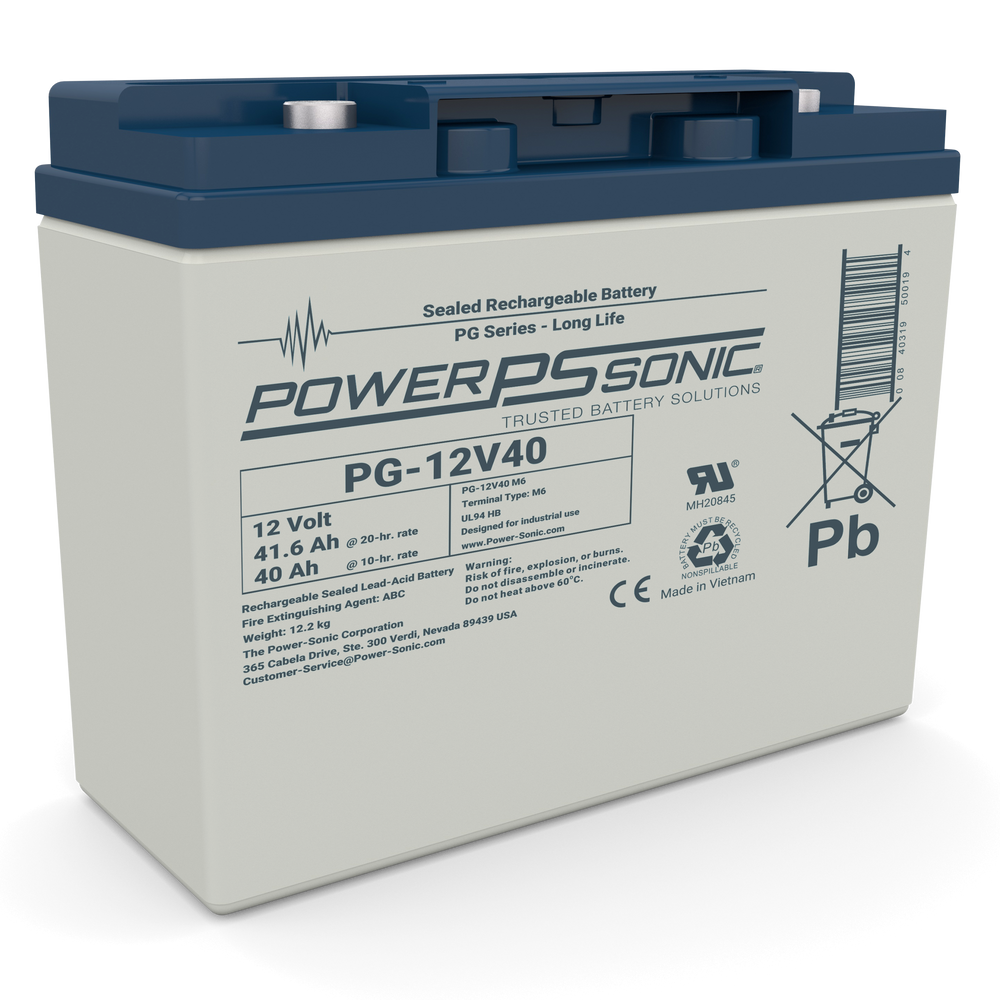 Power Sonic PG-12V40 12V 40Ah Long Life AGM Battery