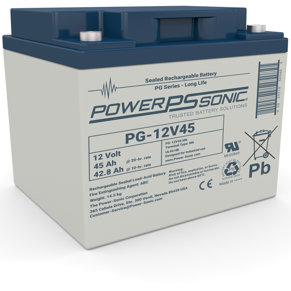 Power-Sonic PG-12V45 High Capacity 12V 45Ah AGM Battery