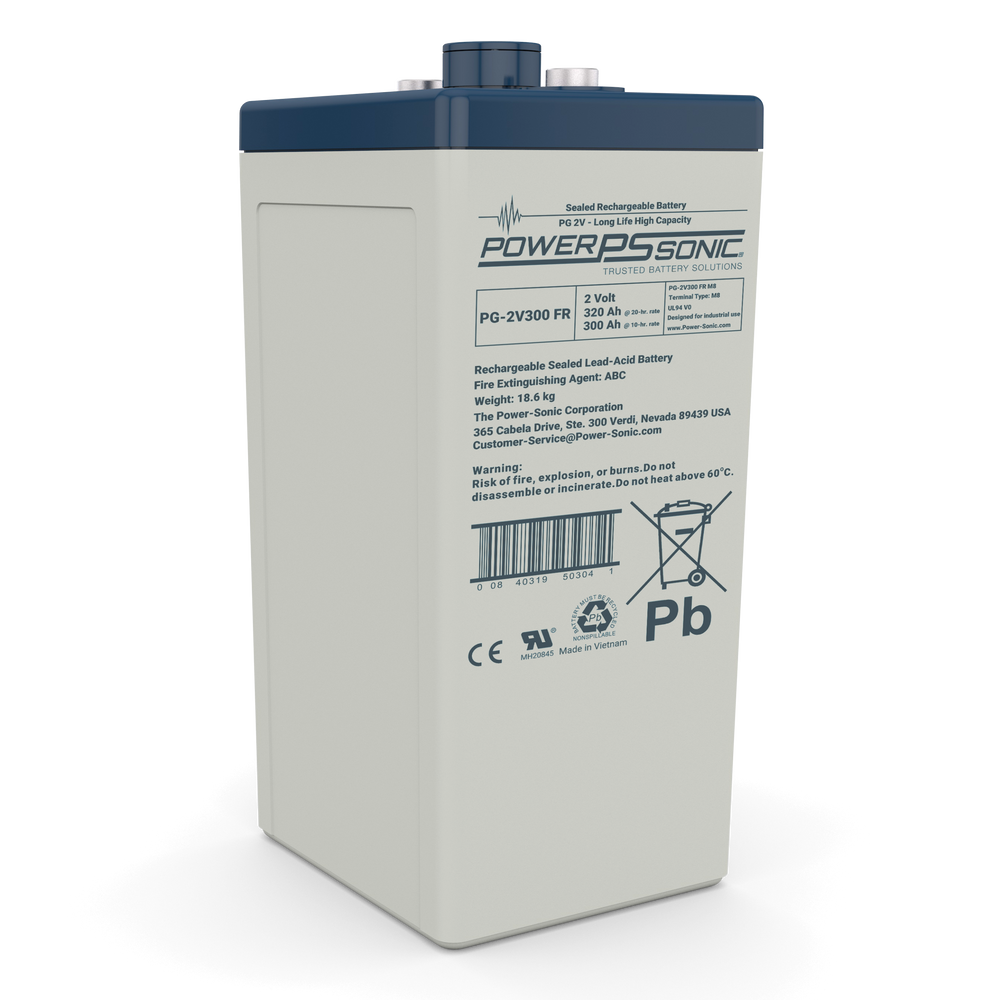 Power Sonic PG-2V300 2V 300Ah Long Life AGM Standby Battery