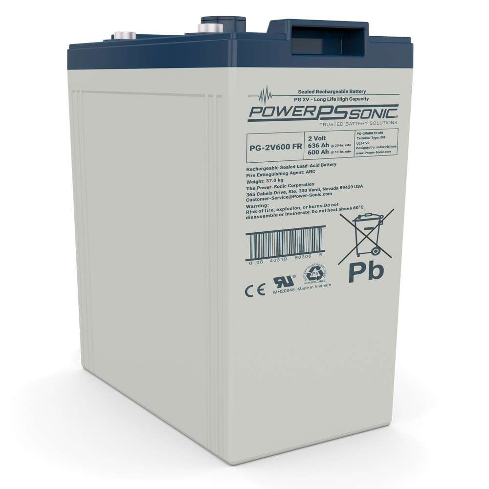 Power-Sonic PG-2V600 2V 600Ah Long Life AGM Standby Battery