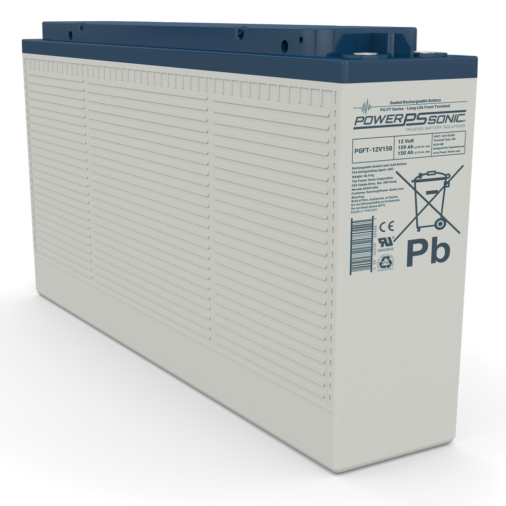 Power-Sonic PGFT-12V150 12V 150Ah Front Terminal AGM Telecom Battery
