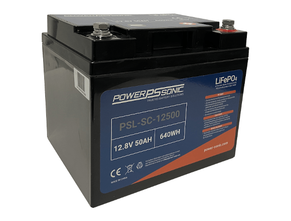Power Sonic PSL-SC-12500 Series Capable 12V 50Ah Lithium Battery