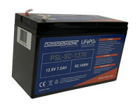 Power‑Sonic PSL‑SC‑1270 12V 7Ah series‑capable lithium battery with compact casing for solar, marine, and RV applications