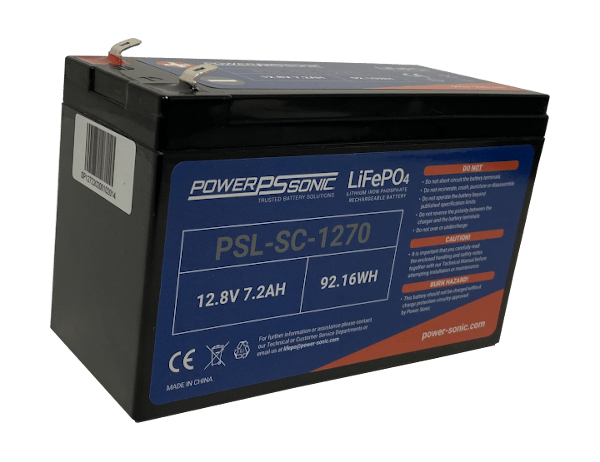 Power-Sonic PSL-SC-1270 Series Capable 12V 7Ah Lithium Battery