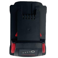 Angled view of Premium 18V 5.0Ah lithium‑ion battery replacement for Milwaukee 48‑11‑1850 showing release button and casing
