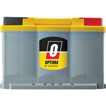 Vizopower product image of Optima by Clarios battery with yellow and red top cover.