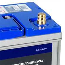 Top view showing terminals of X2Power Group 27 930CCA AGM Battery – Vizopower