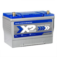 Top view showing terminals of X2Power Group 27 930CCA AGM Battery – Vizopower