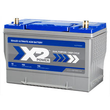X2Power Group 27F 930CCA AGM Car Battery label with specifications – Vizopower