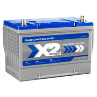 Top view showing terminals of X2Power Group 27F 930CCA AGM Battery – Vizopower