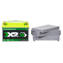 Front view of X2Power X2P14 lithium powersport battery showing label and casing