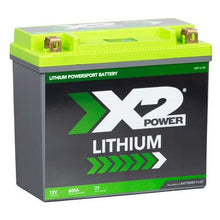 Side view of X2Power X2P20 lithium iron phosphate powersport battery highlighting compact design