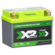 Side view of X2Power X2P5 lithium powersport battery highlighting compact design